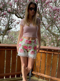 Towel Shorts "Garden Wave - Fringe Series" - S