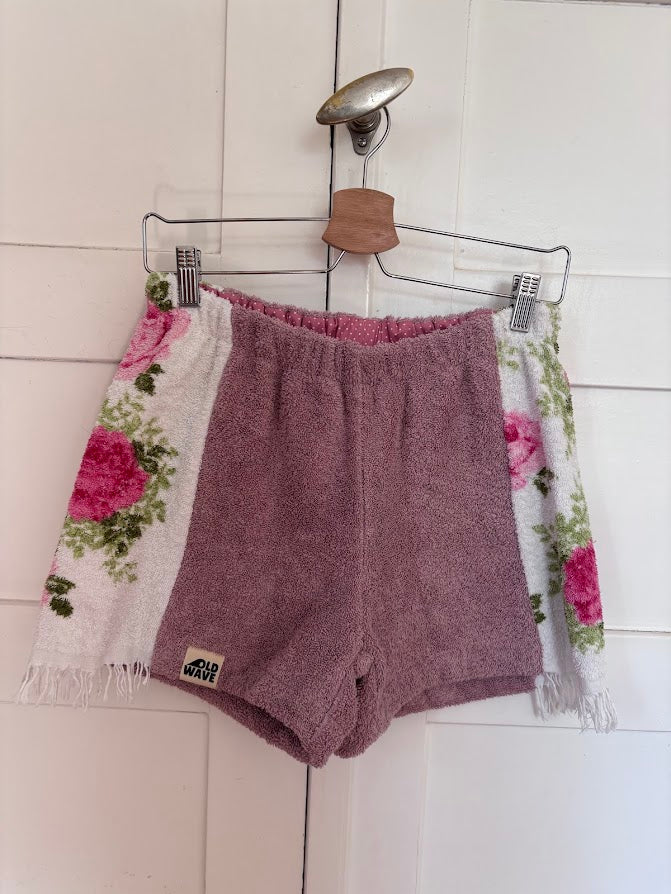 Towel Shorts "Rosewood Bloom - Fringe" - M