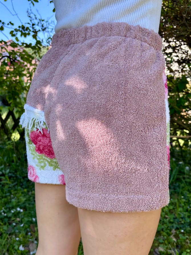 Towel Shorts "Rosé Fringe" - S