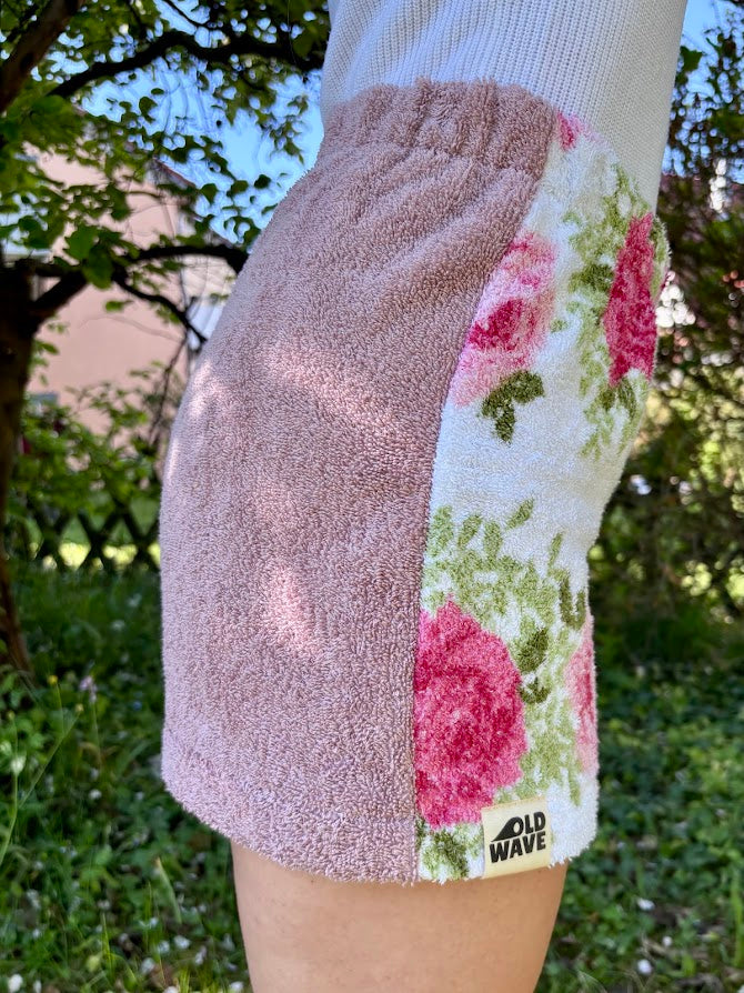 Towel Shorts "Rosé Fringe" - S