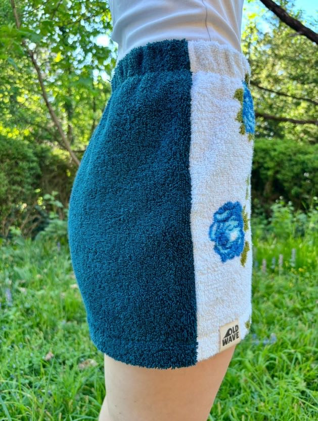 Towel Shorts "Blue Blossom 79" - M
