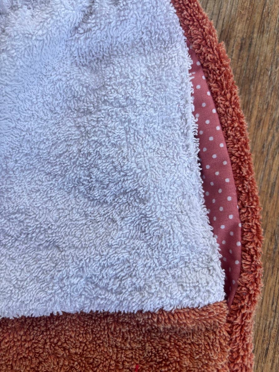 Towel Shorts "Mosaic coral ripple ´70" - XL - mit Taschen